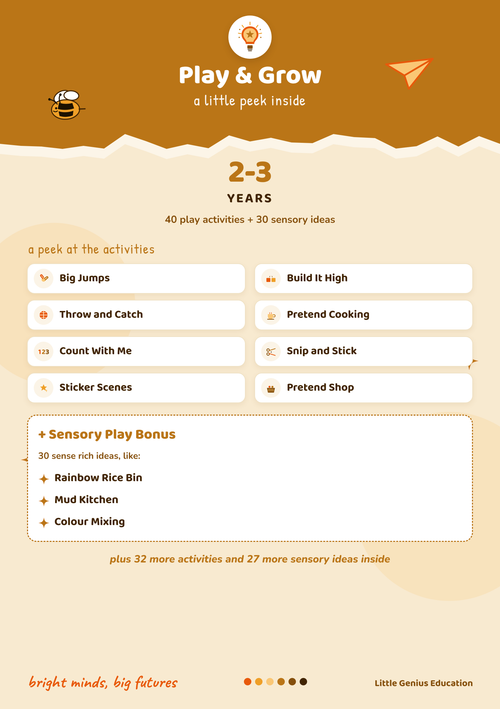 Play & Grow, 2 to 3 Years