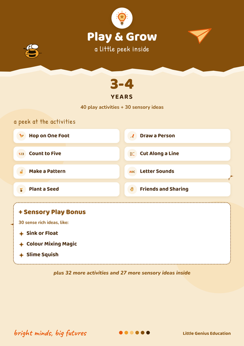 Play & Grow, 3 to 4 Years